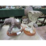 Franklin Mint hand-painted 'Grizzly' & Franklin Mint hand-painted 'Great Horned Owl'. Estimate £40-