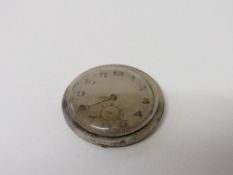 Pocket watch movement plus glass Sapho to rear, 4cms diameter. Estimate £10-20.