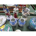 3 figurines, 3 vases, porcelain doll, Coalport cup & saucer & other misc items. Estimate £10-20.