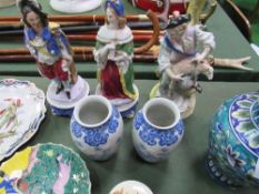 3 figurines, 3 vases, porcelain doll, Coalport cup & saucer & other misc items. Estimate £10-20.