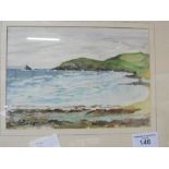 2 framed & glazed watercolours of Constantine Bay, Cornwall by Peter Eley