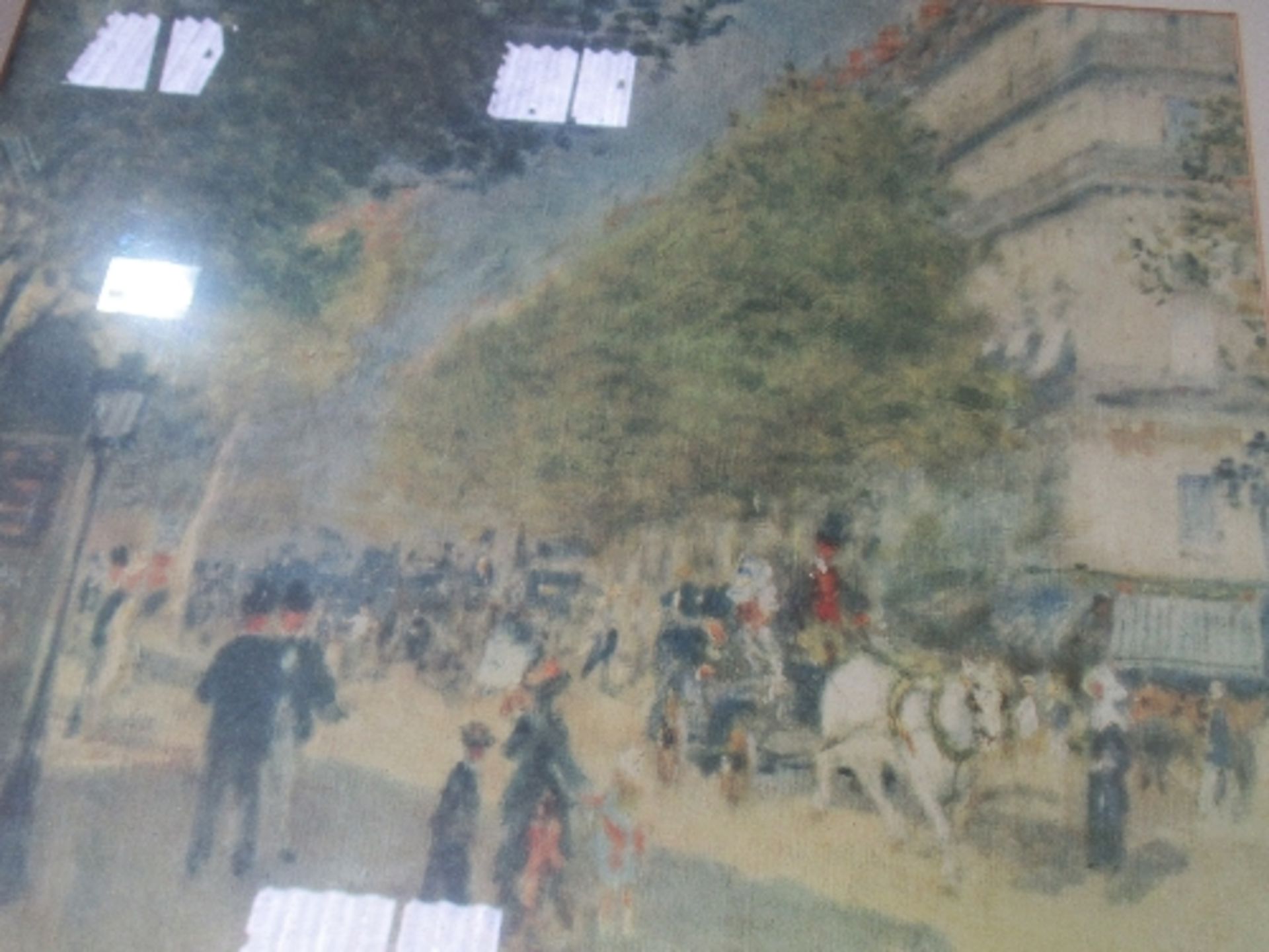 Framed & glazed picture of a lady by a stream by Wendel, & Renoir print Pinot Boulevard Street in - Image 2 of 2