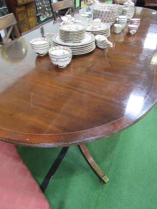 Mahogany D-end extending dining table, 244cms (extending) x 104cms. - Image 2 of 4