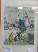 2 framed & glazed limited edition satirical prints: Temperance enjoying a Frugal Meal & A Voluptuary