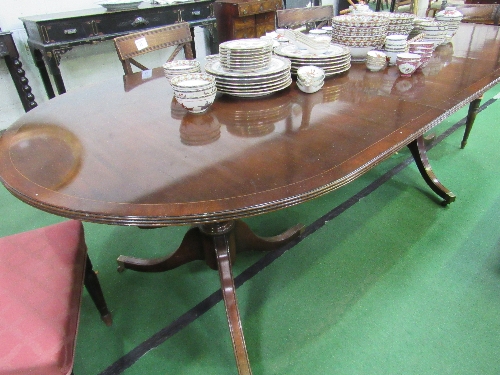 Mahogany D-end extending dining table, 244cms (extending) x 104cms.