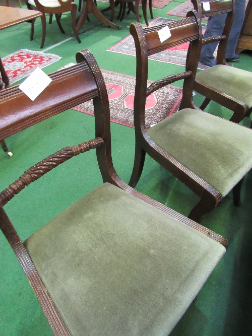 Regency style dining chairs with rope twist back, 6 chairs & 2 carvers. Estimate £20-40. - Image 2 of 3