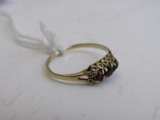 9ct gold & garnet ring, size N, weight 1.2gms. Estimate £20-30.