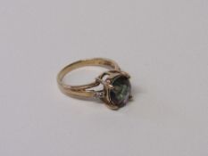 9ct gold Mystic topaz ring, size N, weight 3.3gms. Estimate £50-60.