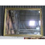 Gilt framed bevel edge mirror, 86cms x 102cms. Estimate £40-60.