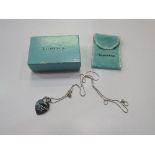 Tiffany & Co 'Return to Tiffany' sterling silver heart necklace, box & bag. Estimate £40-60.