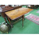 Victorian figured burr walnut folding Sutherland table with walnut frame on twin legs having