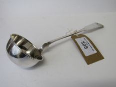 Early 19th century hallmarked Danish silver ladle, length 34cms, weight 5.5ozt. Estimate £80-100.