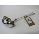 Early 19th century hallmarked Danish silver ladle, length 34cms, weight 5.5ozt. Estimate £80-100.