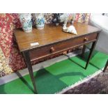 Mahogany table with frieze drawer, 87cms x 59cms x 70cms. Estimate £10-20.