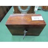Rosewood French tea caddy. Estimate £30-50.