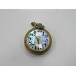 Swiss made Clara watches SA, Old England mother of pearl face lady's FOB watch, in working order.