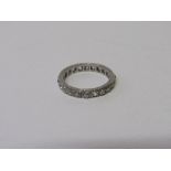 Platinum & diamond eternity ring, size M, weight 4gms. Estimate £150-200.