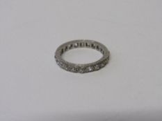 Platinum & diamond eternity ring, size M, weight 4gms. Estimate £150-200.