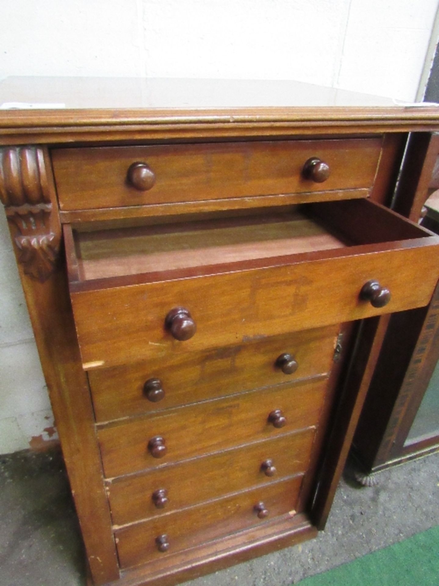 Mahogany Wellington chest, complete with key, 61cms x 45cms x . Estimate £40-60. - Image 3 of 3