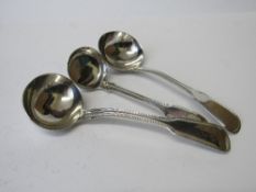 2 hallmarked silver ladles, London 1817 with engraved Bishop's mitre & motto 'in Cruce Spero' &