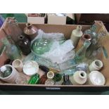 Large box of 34 Victorian/Edwardian bottles plus stoppers. Estimate £12-15.
