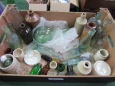 Large box of 34 Victorian/Edwardian bottles plus stoppers. Estimate £12-15.