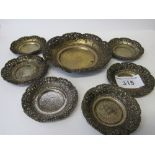 Yogya KD800 silver repousse dish & 6 small dishes, total weight 16.5ozt. Estimate £100-150.