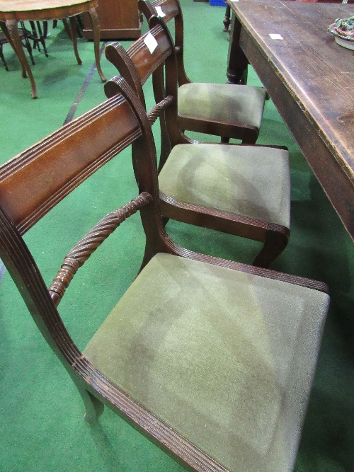 Regency style dining chairs with rope twist back, 6 chairs & 2 carvers. Estimate £20-40. - Image 3 of 3