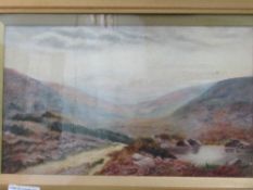 Framed & glazed oil on card of Scottish Highland scene