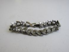 Marquasite & white metal bracelet. Estimate £10-20.