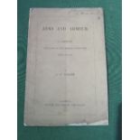 Rare Lecture pamphlet of Military Interest 'Arms and Armour' by J G Waller. Limited edition