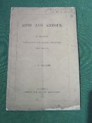 Rare Lecture pamphlet of Military Interest 'Arms and Armour' by J G Waller. Limited edition