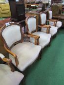 4 open armchairs