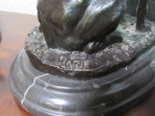 Bronze dog with rat figure, signed Barrie & another of a Boxer dog - Image 3 of 4