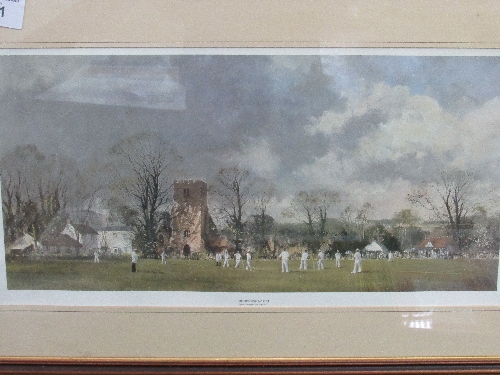 Framed & glazed 'The Opening Match' from a painting by Roy Perry R.I.