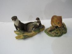 Border Fine Arts Otter & Dormouse by Ayres. Estimate £10-20.