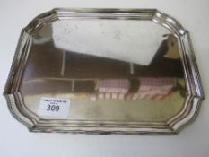 Early 20th century Dutch silver tray with shaped corners, width 32cms x 42cms, weight 36.0ozt.