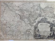 Framed & glazed continental map Bregensis, framed & glazed Bornea & surrounding area & framed &