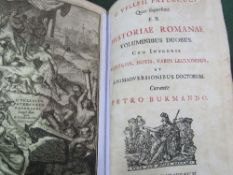 Antiquarian book - Histroriae Romanae by C Velleii Paterculi published in Amsterdam 1719. Text in