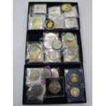 3 boxes of various coins: 5 Diana Her Life in Jewels; 3 Great British coin replicas & Cook Islands 1