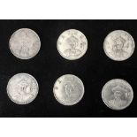 Collection of 6 Chinese coins commemorating The Chinese Emperors over the years 1616 to 1908.