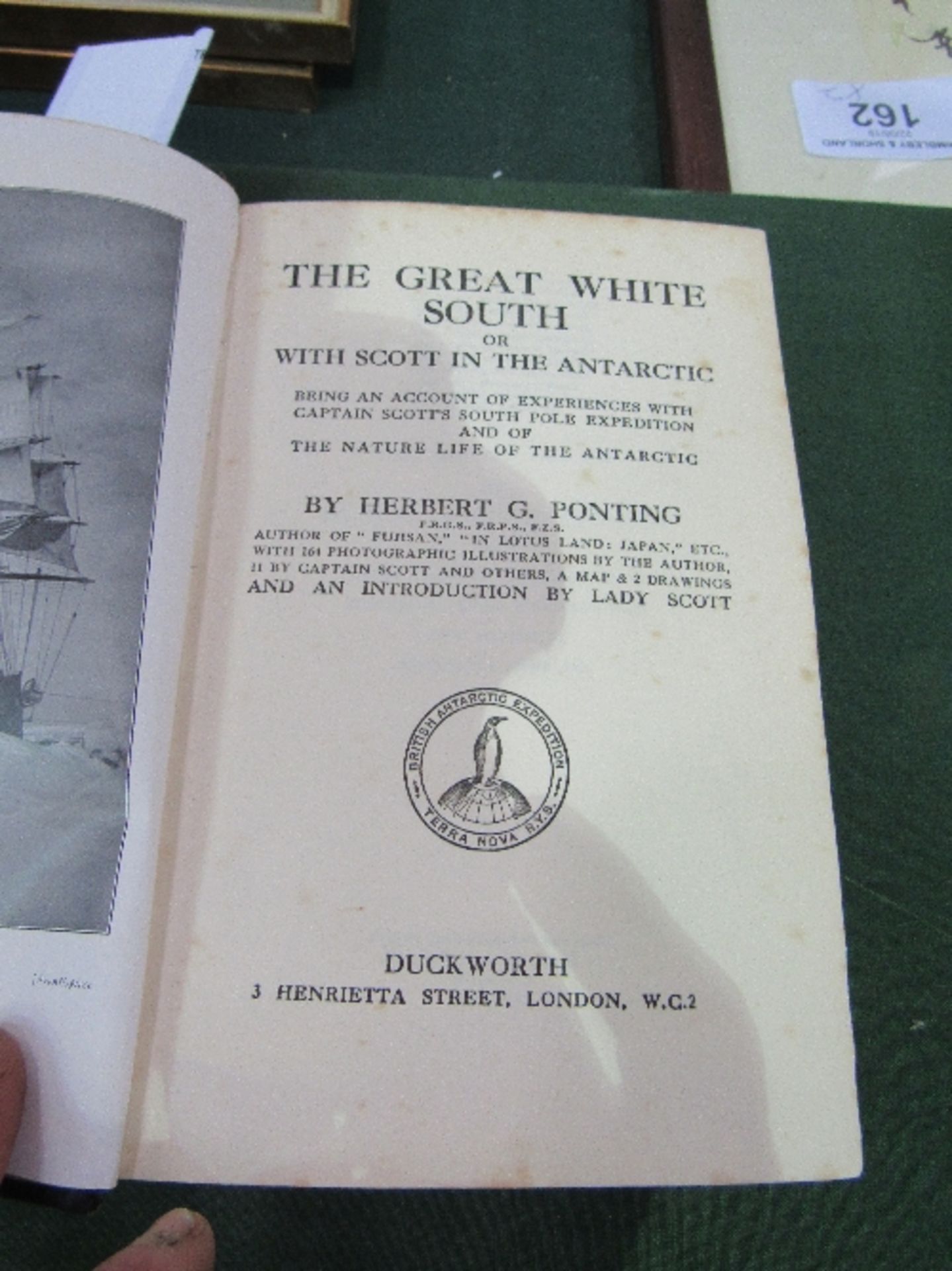 Antarctic Travel: The Great White South by Herbert Ponting, 1935. Presentation binding in leather - Image 3 of 3