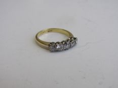 18ct gold & platinum diamond ring, weight 2.7gms. Size K. Estimate £100-120.