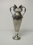Sterling silver bud vase, height 18cms, weight 4.9ozt. Estimate £40-50.