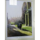 4 framed & glazed prints of view of Oxford by Valerie Petts. Estimate £10-20.