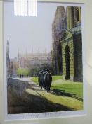 4 framed & glazed prints of view of Oxford by Valerie Petts. Estimate £10-20.