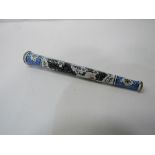 Persian enamelled cigarette holder. Estimate £15-20.