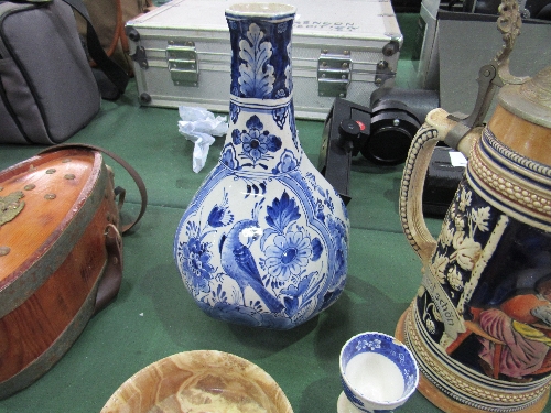 3 oriental plates, Delft bottle vase, qty of other china ware & a carved wood & enamel ashtray. - Image 3 of 4