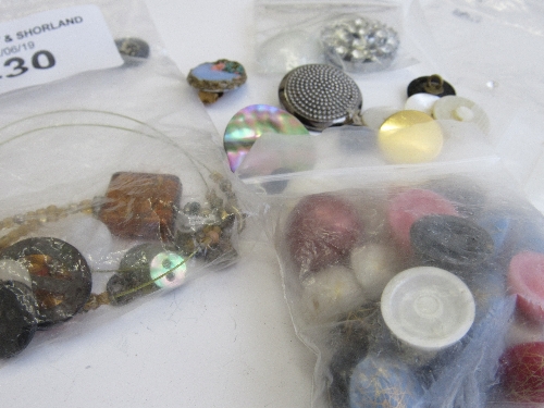 Qty of buttons, earrings, necklace & other accessories. Estimate £10-20. - Image 3 of 3