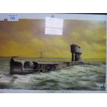 Framed & glazed limited edition print 1 of 1000 'HM Submarine H28' by John Pettitt signed by both